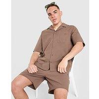 adidas Originals Seersucker Shirt - Brown - Mens