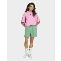 adidas 3 Stripes Studio Fleece Loose Shorts - Green - Womens