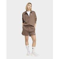 adidas 3 Stripes Studio Fleece Loose Shorts - Brown - Womens