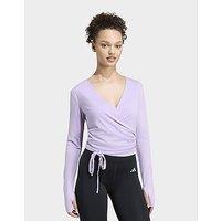 adidas 3-stripes Studio Soft Ballet Wrap Top - Purple - Womens