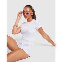 adidas Originals Stripe Slim T-Shirt - Pink - Womens