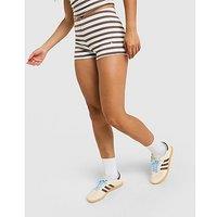 adidas Originals Stripe Ribbed Shorts - Brown - Womens