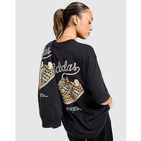 adidas Originals Leopard Print Samba T-Shirt - Black - Womens