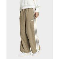 adidas Iconic Woven Wide Leg Track Pants with Bunjees - Brown - Womens