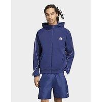 adidas STADIUM SMALL LOGO FULL-ZIP HOODIE - Blue - Mens
