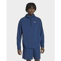 adidas TECH TREFOIL ESSENTIALS HOODED FULL ZIP TRACK TOP - Blue - Mens