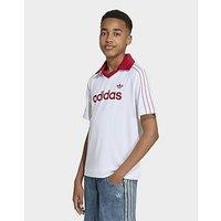 adidas Loose Pinstripe Polo Tee - White - Kids