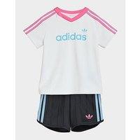 adidas Pinstripes Sprinter Short Tee Set - White - Kids
