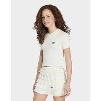 adidas Slim Knitted 3 Stripes Tee - White - Kids