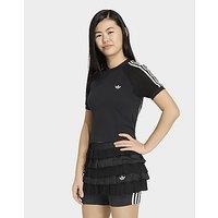 adidas Slim Knitted 3 Stripes Tee - Black - Kids