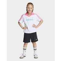 adidas Loose Polo Pinstripe Short Tee Set - White - Kids