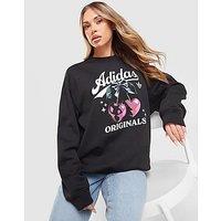 adidas Originals Cherry Boyfriend Crew Sweatshirt - Black - Womens