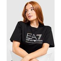 EA7 Emporio Armani Visibility Logo Boyfriend T-Shirt - Black - Womens
