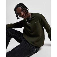 Fred Perry Core Crew Sweatshirt - Green - Mens