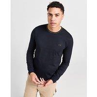 Fred Perry Twin Tip Long Sleeve T-Shirt - Navy - Mens