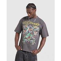 Ed Hardy Battle Drag T-Shirt - Grey - Mens