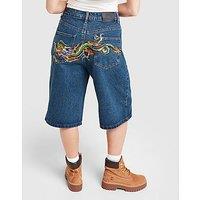 Ed Hardy Crawling Dragon Jorts - Blue - Womens