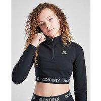 MONTIREX Girls' Icon 1/4 Zip Top Junior - Black
