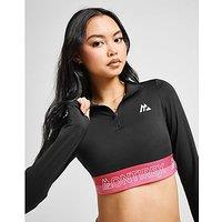 MONTIREX Icon Crop 1/4 Zip Top - Black - Womens