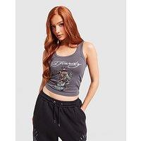 Ed Hardy Skull Diamante Vest - Grey - Womens