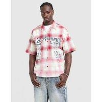 Ed Hardy Checked Skull Shirt - Red - Mens