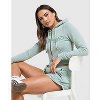 Ed Hardy Tattoo Full Zip Crop Hoodie - Green - Womens
