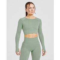 AYBL Empower Seamless Long Sleeve Crop Top - Green - Womens