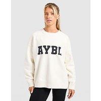 AYBL Varisty Knitted Crew Sweatshirt - Cream - Womens