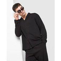 Belier Seersucker Shirt - Black - Mens