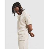 Belier Textured Zip Polo Shirt - Beige - Mens