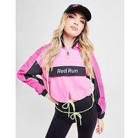 Red Run Activewear Twin Flame Cropped Windbreaker - Black - Womens
