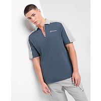 Red Run Activewear Zip Polo Shirt - Navy - Mens