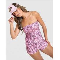 Von Dutch Leopard Bandeau Top - Pink - Womens