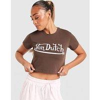 Von Dutch Logo Baby T-Shirt - Brown - Womens