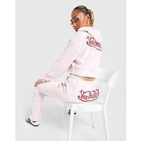 Von Dutch Velour Track Pants - Pink - Womens
