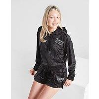 JUICY COUTURE Girls' Full Zip Hoodie Shorts Tracksuit Junior - Black