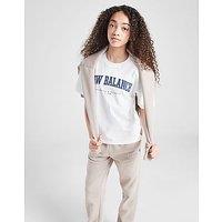 New Balance Girls' Arch Logo Boyfriend T-Shirt Junior - White