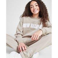 New Balance Girls' Arch Logo Sweatshirt Junior - Brown