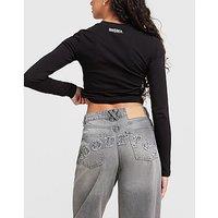 Hoodrich Logo Applique Jeans - Black - Womens