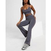 DAILYSZN Foldover Flare Leggings - Grey - Womens