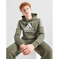 adidas Box Logo Hoodie Junior - Khaki - Kids