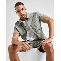 Belier Short Sleeve Zip Shirt - Green - Mens