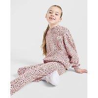 Nike Girls' Ribbed Leopard Print Tracksuit Children - Pink