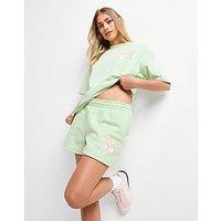 Unlike Humans Coffee Club Shorts - Green - Womens