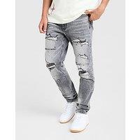 Supply & Demand Rhinestone Slim Ripped Jeans - Blue - Mens