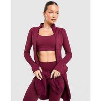 DAILYSZN Full Zip Fit Top - Burgundy - Womens