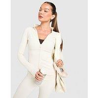 DAILYSZN Full Zip Fit Top - Cream - Womens