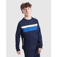 Lacoste Colour Block Fleece Crew Sweatshirt Junior - Blue - Kids