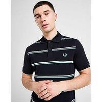 Fred Perry Horizontal Stripe Polo Shirt - Blue - Mens