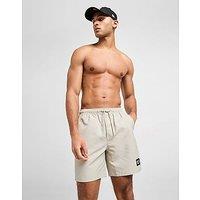 Fred Perry Badge Swim Shorts - Brown - Mens